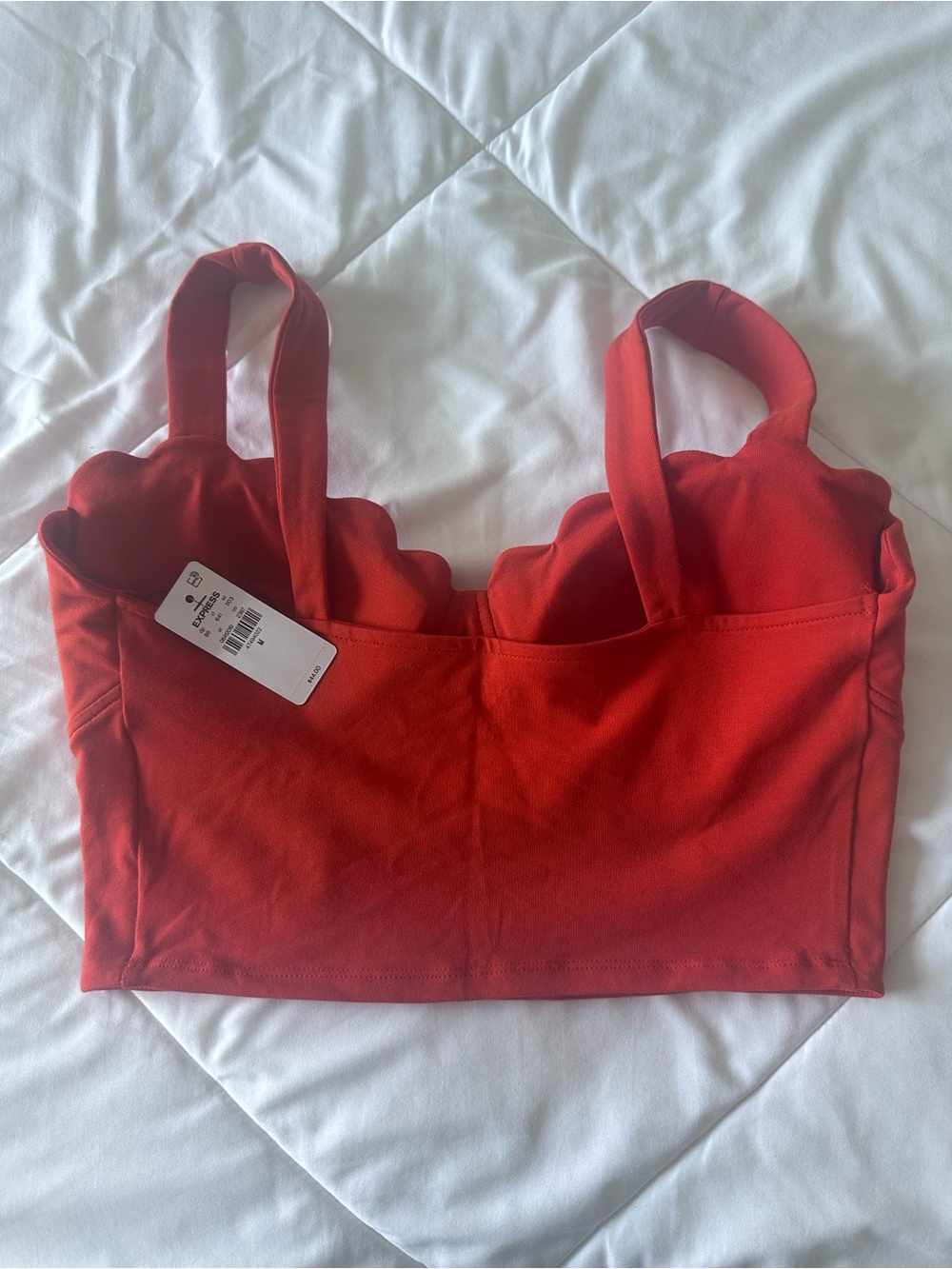 Express Red Longline Scallop-Edge Bralette - Picture 2 of 3